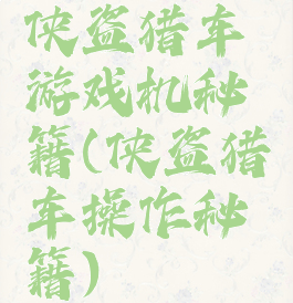 侠盗猎车游戏机秘籍(侠盗猎车操作秘籍)