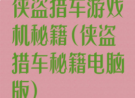 侠盗猎车游戏机秘籍(侠盗猎车秘籍电脑版)