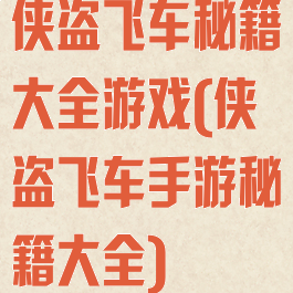 侠盗飞车秘籍大全游戏(侠盗飞车手游秘籍大全)