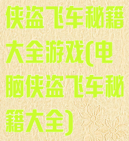 侠盗飞车秘籍大全游戏(电脑侠盗飞车秘籍大全)