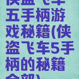 侠盗飞车五手柄游戏秘籍(侠盗飞车5手柄的秘籍全部)
