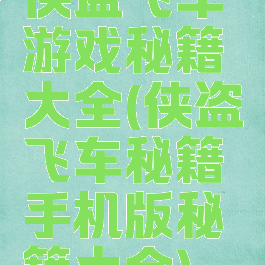 侠盗飞车游戏秘籍大全(侠盗飞车秘籍手机版秘籍大全)