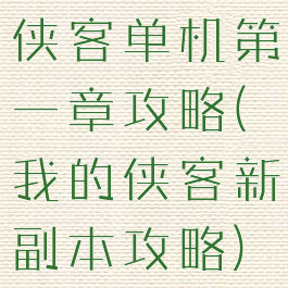 侠客单机第一章攻略(我的侠客新副本攻略)