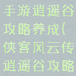 侠客风云传手游逍遥谷攻略养成(侠客风云传逍遥谷攻略第二年)