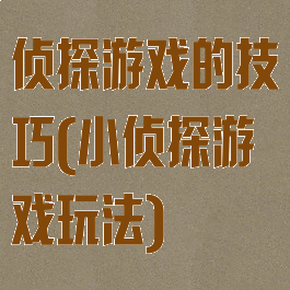 侦探游戏的技巧(小侦探游戏玩法)