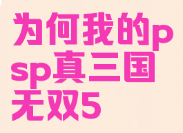 为何我的psp真三国无双5
