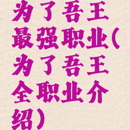 为了吾王最强职业(为了吾王全职业介绍)