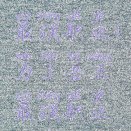 为了吾王最强职业(为了吾王最强职业装备)