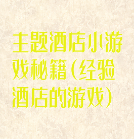 主题酒店小游戏秘籍(经验酒店的游戏)