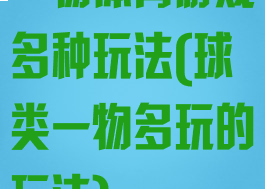 一物体育游戏多种玩法(球类一物多玩的玩法)