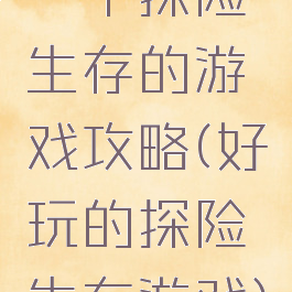一个探险生存的游戏攻略(好玩的探险生存游戏)