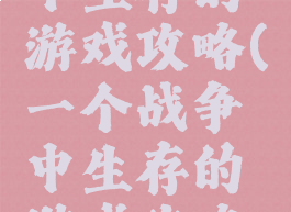 一个战争中生存的游戏攻略(一个战争中生存的游戏攻略视频)