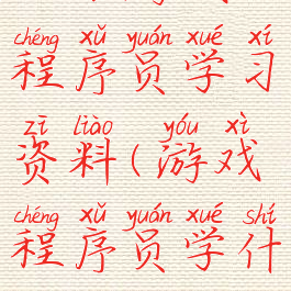 一个游戏程序员学习资料(游戏程序员学什么)