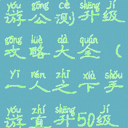 一人之下手游公测升级攻略大全(一人之下手游直升50级条件)