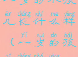 一岁的小孩儿长什么样(一岁的孩子长啥样)