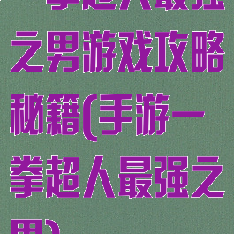 一拳超人最强之男游戏攻略秘籍(手游一拳超人最强之男)