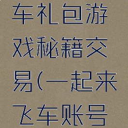 一起来飞车礼包游戏秘籍交易(一起来飞车账号交易)