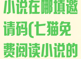 七猫免费阅读小说在哪填邀请码(七猫免费阅读小说的邀请码)