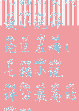 七猫免费阅读小说评论区在哪(七猫小说评分最高的小说)