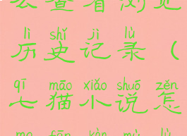 七猫小说怎么查看浏览历史记录(七猫小说怎么翻看目录)