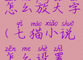 七猫小说怎么放大字(七猫小说怎么设置上下滑动)