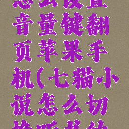 七猫小说怎么设置音量键翻页苹果手机(七猫小说怎么切换听书的声音)