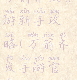 万箭齐发手游新手攻略(万箭齐发手游官网)