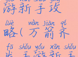 万箭齐发手游新手攻略(万箭齐发手游新手攻略图文)