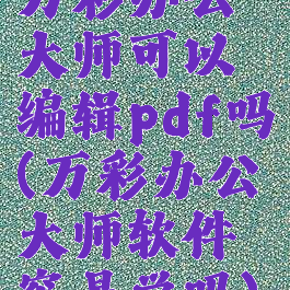 万彩办公大师可以编辑pdf吗(万彩办公大师软件容易学吗)