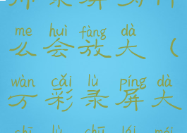 万彩办公大师录屏为什么会放大(万彩录屏大师录出来没声音)