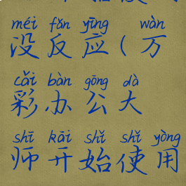 万彩办公大师开始使用没反应(万彩办公大师开始使用没反应怎么办)