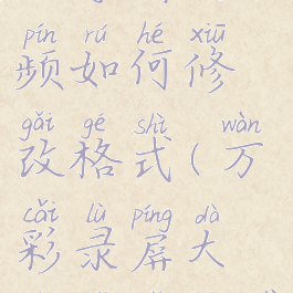 万彩录屏大师导出视频如何修改格式(万彩录屏大师可以录制多长时间)