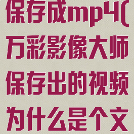 万彩影像大师保存成mp4(万彩影像大师保存出的视频为什么是个文件)