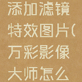 万彩影像大师怎么添加滤镜特效图片(万彩影像大师怎么添加滤镜特效图片)