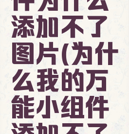 万能小组件为什么添加不了图片(为什么我的万能小组件添加不了图片了)