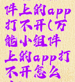 万能小组件上的app打不开(万能小组件上的app打不开怎么办)