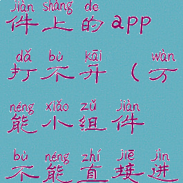 万能小组件上的app打不开(万能小组件不能直接进入软件)