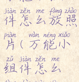 万能小组件怎么放照片(万能小组件怎么放照片上)