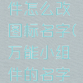 万能小组件怎么改图标名字(万能小组件的名字能不能改)