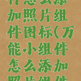 万能小组件怎么添加照片组件图标(万能小组件怎么添加照片组件图标呢)