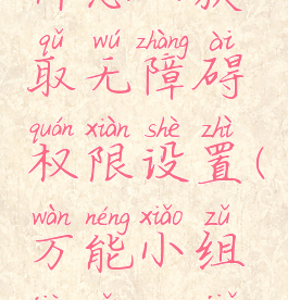 万能小组件怎么获取无障碍权限设置(万能小组件怎么解锁)