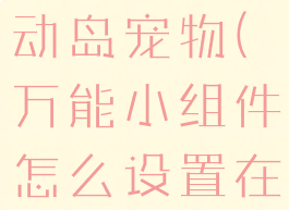 万能小组件怎么设置灵动岛宠物(万能小组件怎么设置在一起的时间)