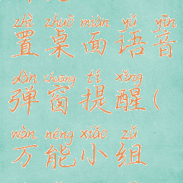 万能小组件怎么设置桌面语音弹窗提醒(万能小组件怎么设置图标)