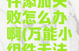 万能小组件添加失败怎么办啊(万能小组件无法显示)