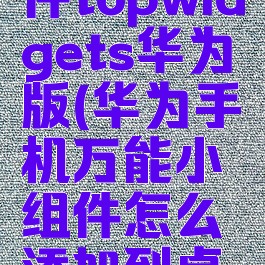 万能小组件topwidgets华为版(华为手机万能小组件怎么添加到桌面)