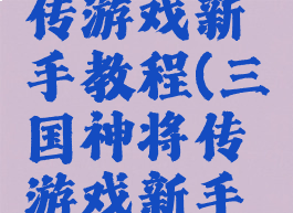 三国神将传游戏新手教程(三国神将传游戏新手教程攻略)