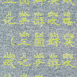 三国群英战记手游攻略(三国群英战记手游攻略视频)