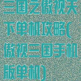 三国之傲视天下单机攻略(傲视三国手机版单机)