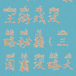 三国乱世霸王游戏攻略秘籍(三国霸攻略大全)