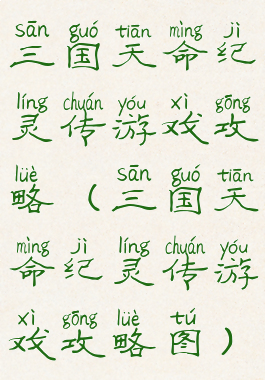 三国天命纪灵传游戏攻略(三国天命纪灵传游戏攻略图)